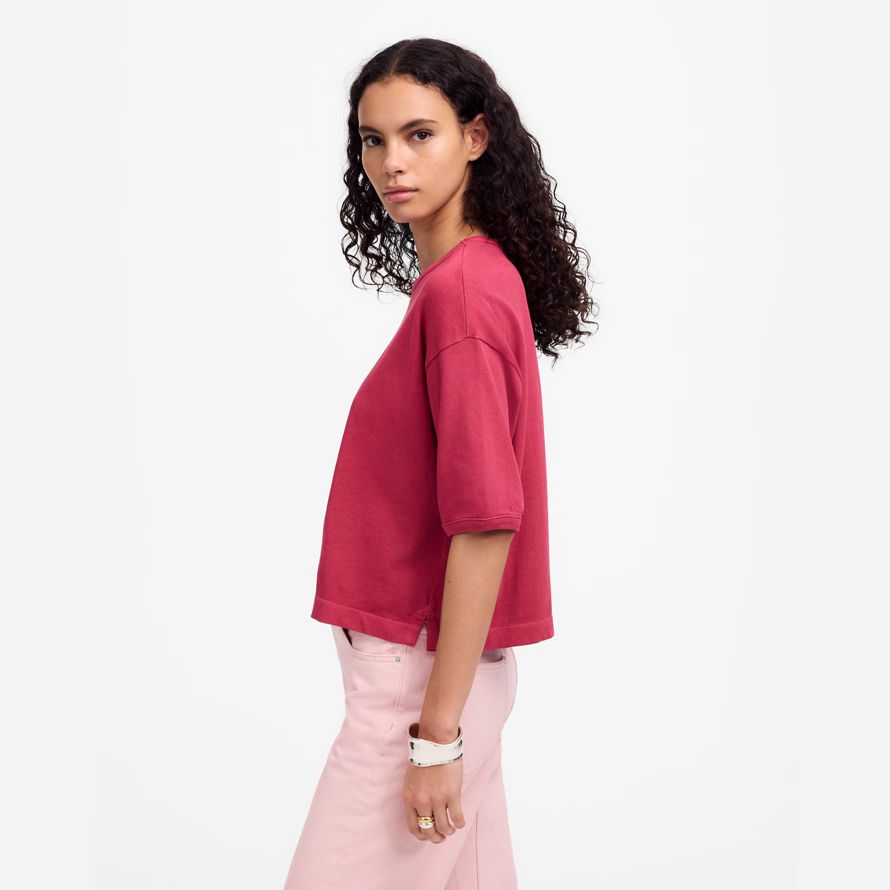madewell relaxed boxy damen-t-shirts rot