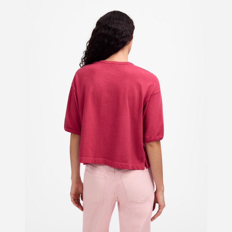madewell relaxed boxy damen-t-shirts rot