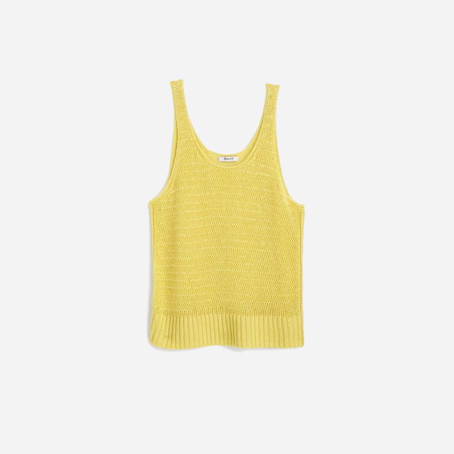 damen madewell linen sweater tank gelb