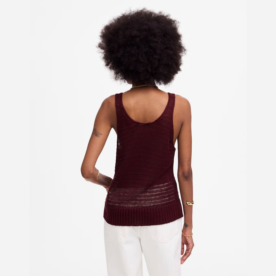 madewell leinen pullover damen tank-burgund