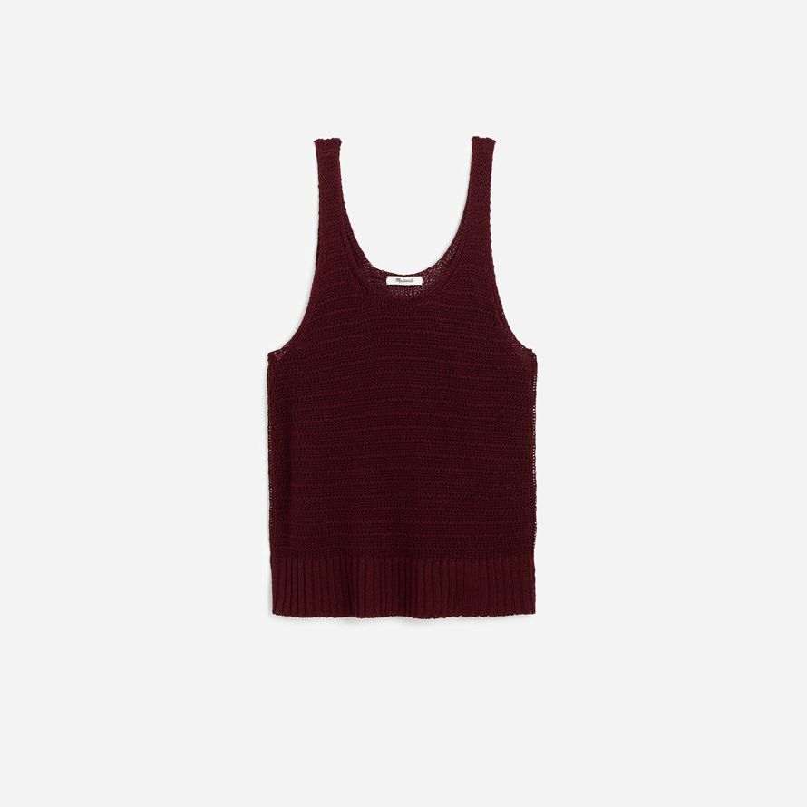 madewell leinen pullover damen tank-burgund