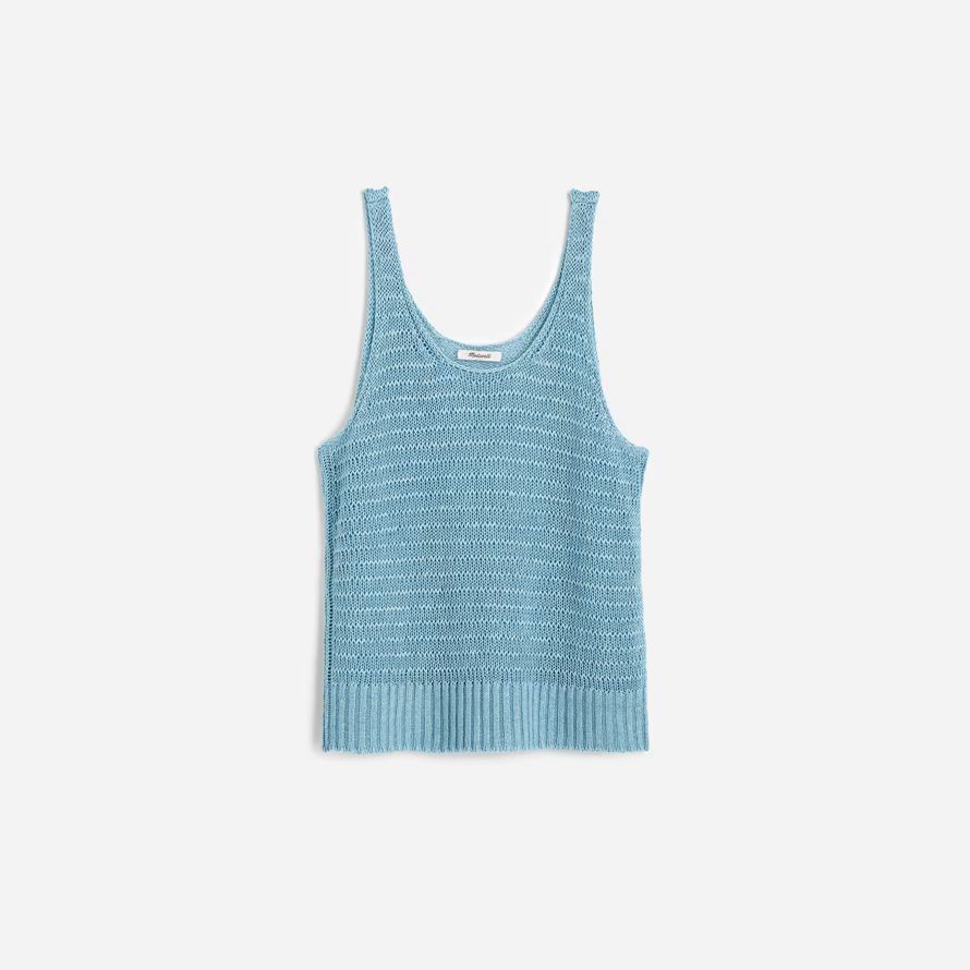 blau damen madewell linen sweater tank