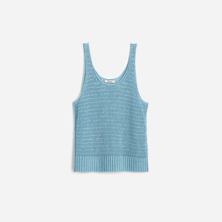blau damen madewell linen sweater tank
