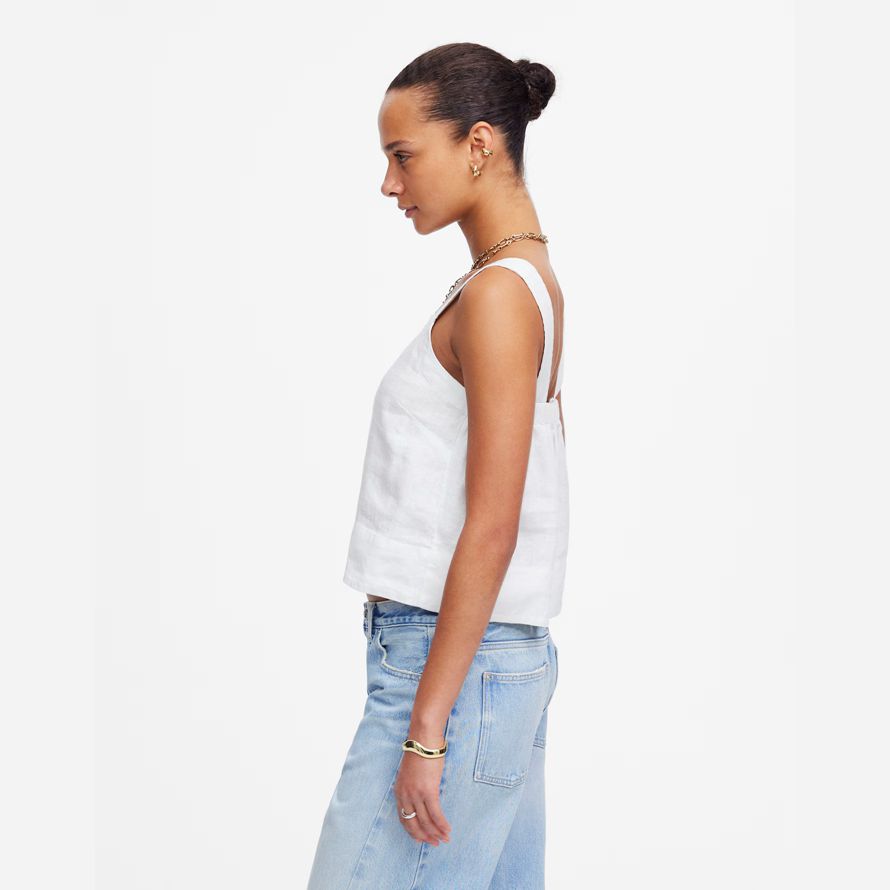 damen madewell kontrast-stich squareneck-top-white