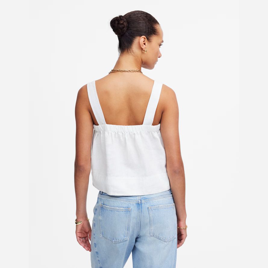 damen madewell kontrast-stich squareneck-top-white