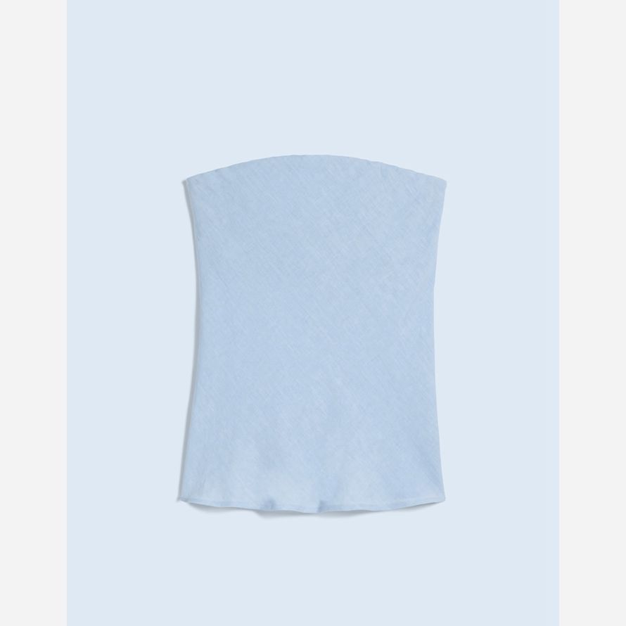 blau damen madewell donni leinen tube top