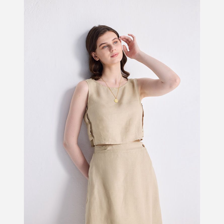 damen madewell reistorᆴ boxy hanf-ernte-top beige