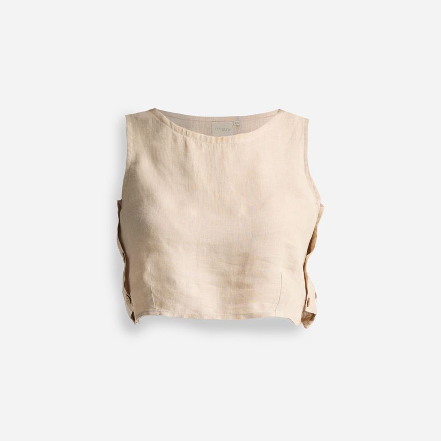 damen madewell reistorᆴ boxy hanf-ernte-top beige