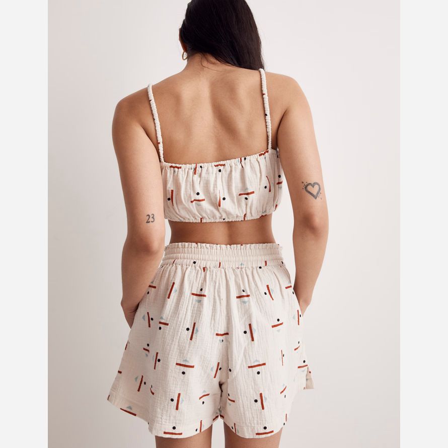 weiß damen madewell caroline z hurley cover-up bubble crop top
