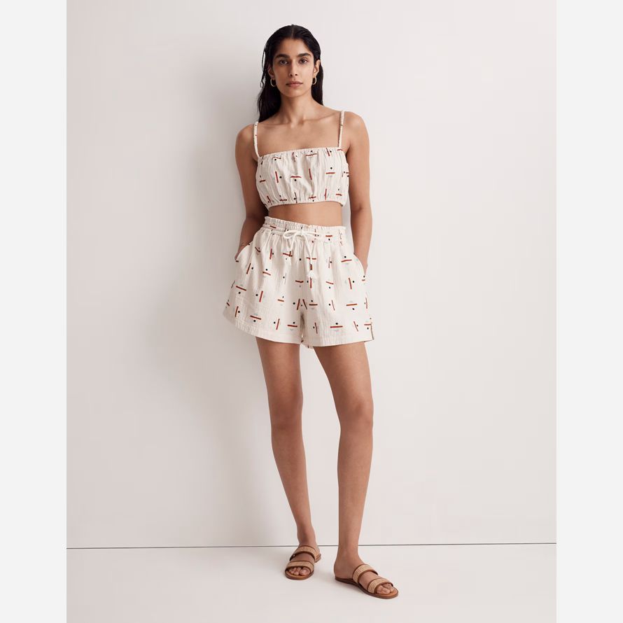 weiß damen madewell caroline z hurley cover-up bubble crop top