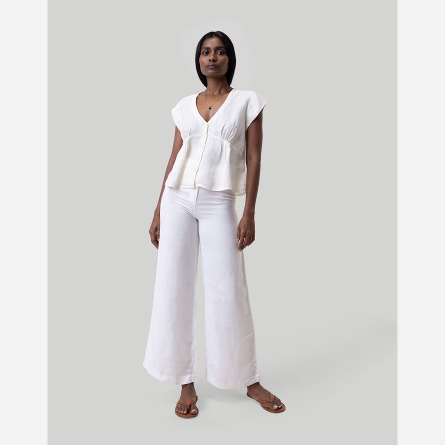 damen madewell reistor deep v-neck top weiß