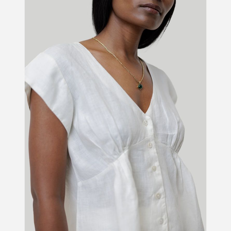 damen madewell reistor deep v-neck top weiß