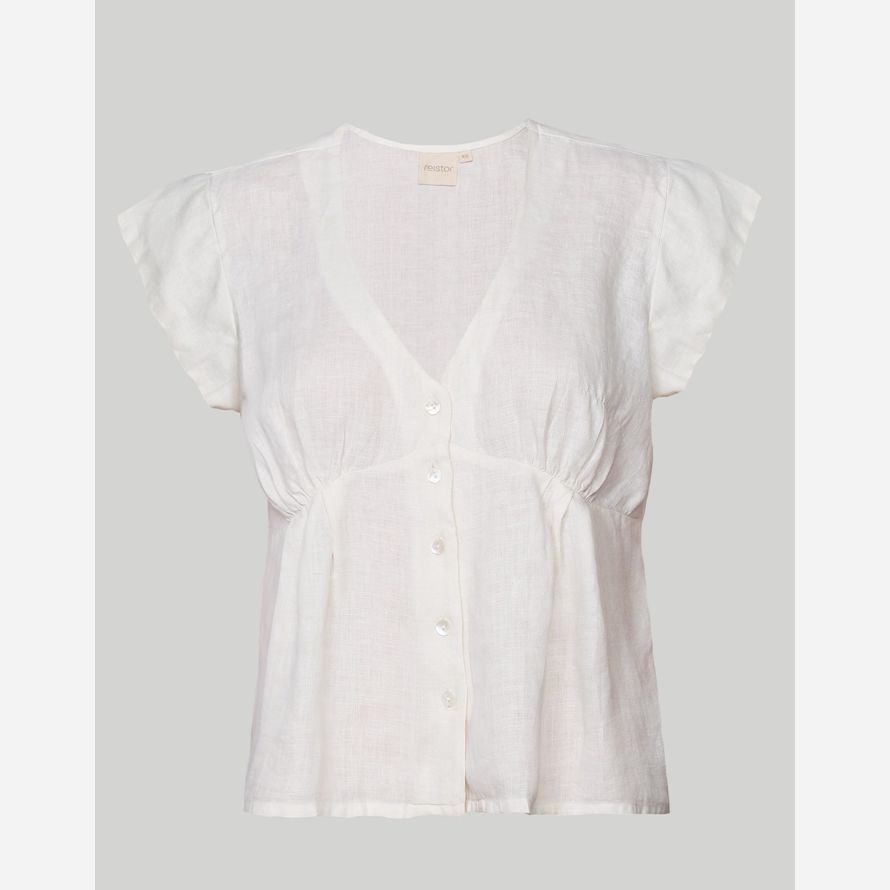 damen madewell reistor deep v-neck top weiß