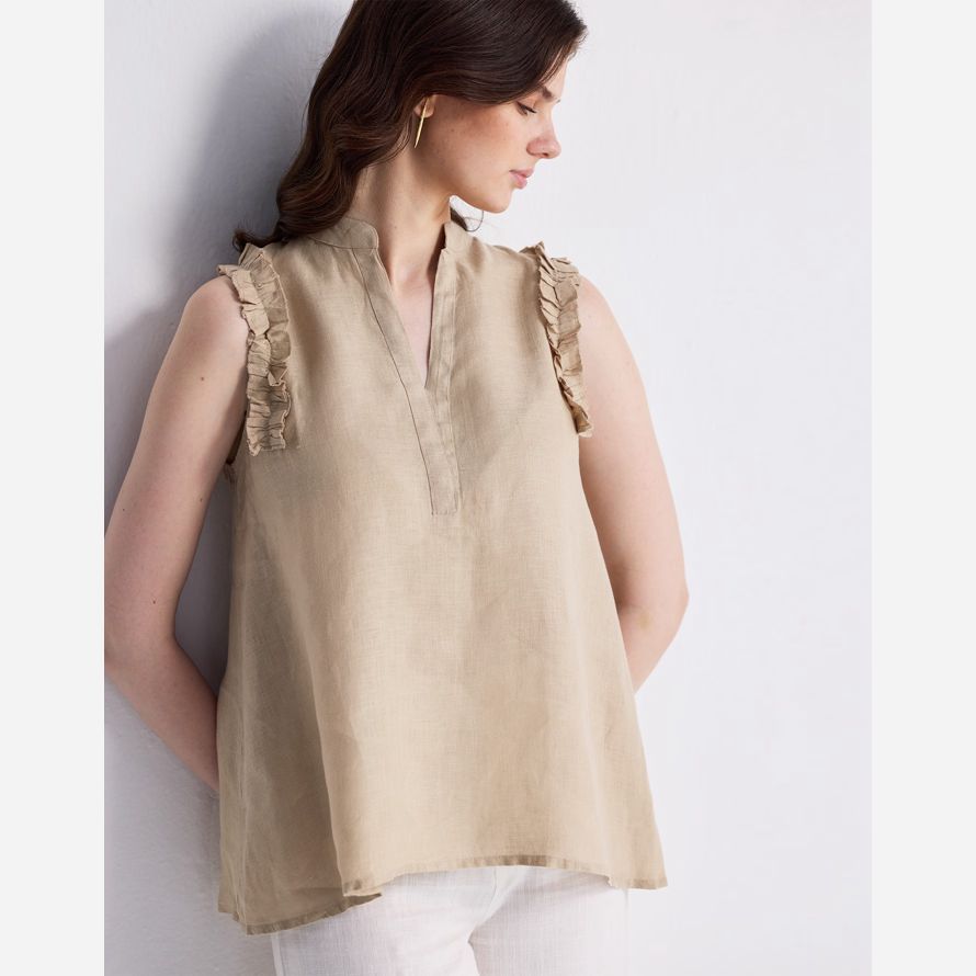 madewell reistorᆴ Ärmelloses hanf damen top beige