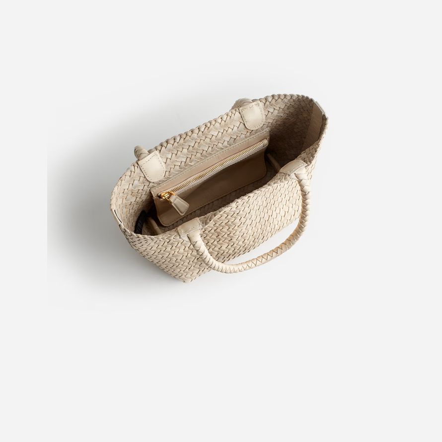 beige madewell die handgewebte mini damen tasche