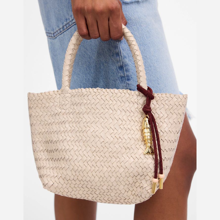 beige madewell die handgewebte mini damen tasche